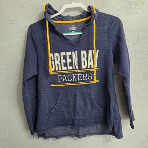 Majestic Fan Fashion Green Bay Packers Woman's Blue with Yellow Trim size M